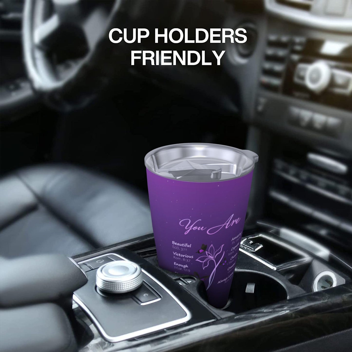 ANSTING Christian Gift for Women, Purple Double Wall Stainless Steel 20 oz, Inspiration Religious Tumbler Gifts for Mom, Friend, Sister, Faith Scripture Design with Butterfly