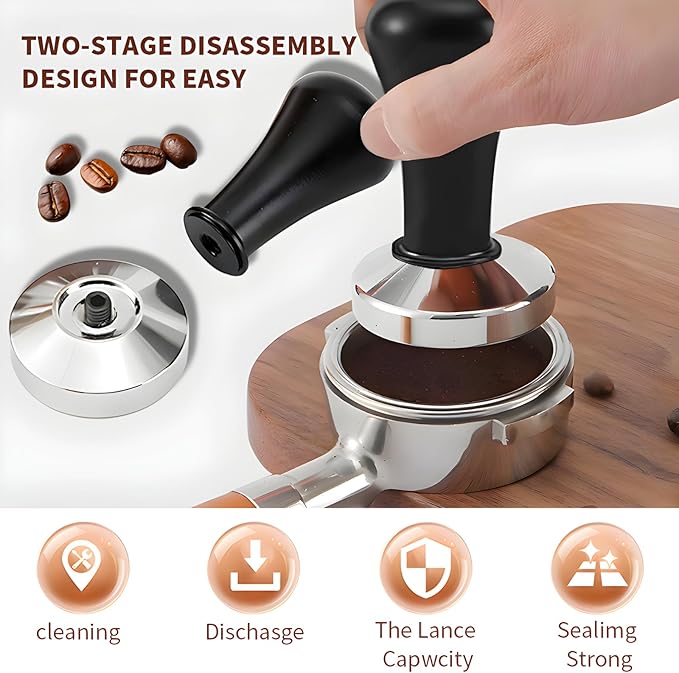 BADAO 6pcs Espresso Accessories Bulk,Stainless Steel Espresso Machine Accessories Coffee Tamper Set Barista Kit Espresso Tamper Tool for Kitchen,Coffee Store