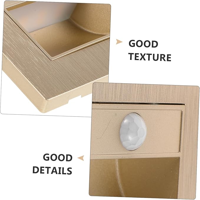 Garneck Motion Sensor Recessed Stair Lights LED Step Lights for Indoor Aisles and Outdoor Stairs Warm Soft Lighting for Hallways and RVs Easy to Install