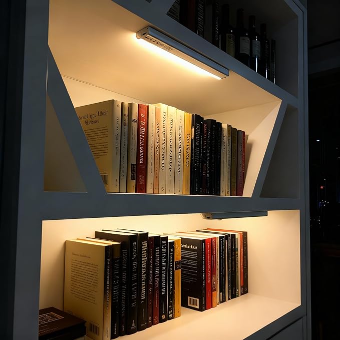 Under Cabinet Lights Color Changing,2 Pack Magnetic Dimmable Closet Lights,USB Rechargeable Wireless LED Shop Light,LED Motion Sensor Light Indoor, Ideal for Kitchen, Bookshelf Other Indoor Spaces
