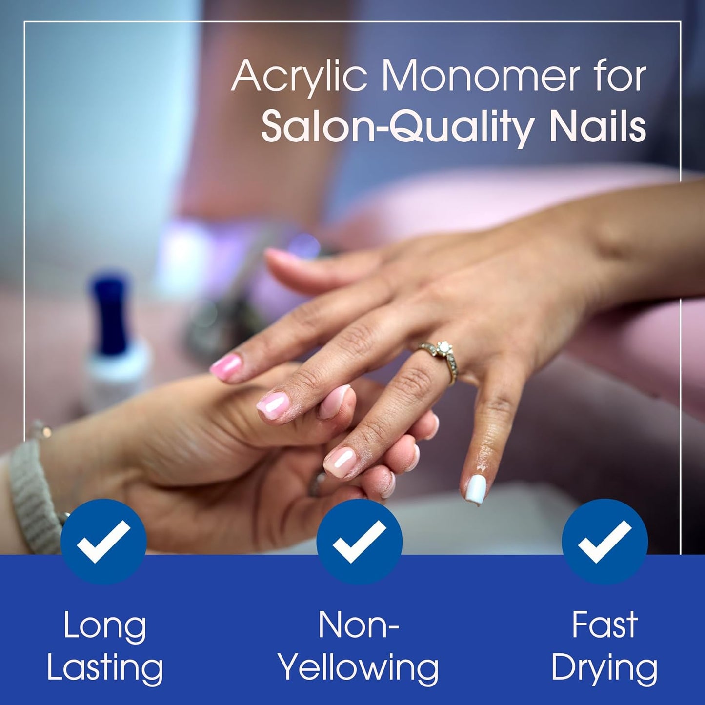 Nomma Plus Professional Liquid Monomer, EMA Nail Liquid for Acrylic Powder, Non-Yellowing Monomer, 4oz Bottle, Professional Salon Quality Manicure and Pedicure Supplies