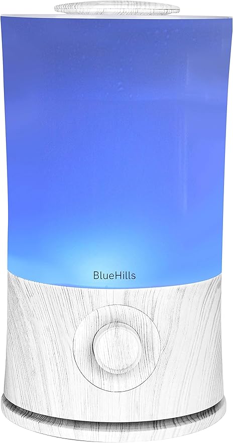 BlueHills Premium Set of Two Large 2000 ML and 2300 ML XL Essential Oil Diffusers Humidifier Combo for Large Room Home with Décor LED Lights Great Gift – Value Pack of White Wood Grain and White