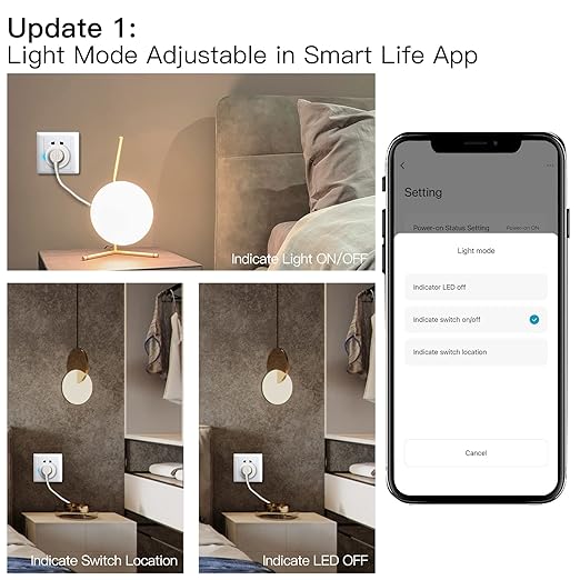 MoesGo Smart WiFi Power Dimmer Plug, Brightness Adjust Timer Socket, Tuya Smart Life App Remote Control, Compatible with Alexa and Google Home, 2 Pack, White
