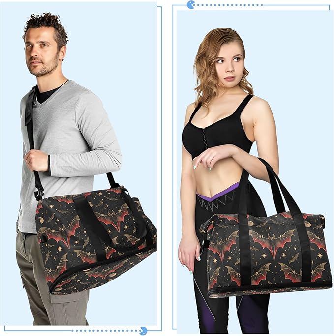 Women's Weekender Duffle Bag for Travel and Gym with Toiletry and Shoes Compartment