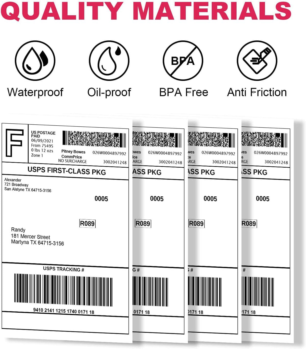 4x6 Thermal Labels - 3000 Labels, Industrial, Direct Thermal, Perforated, Postage, Shipping, Compatible with Zebra, MUNBYN, Polono, USPS, UPS, FedEx, DHL, Amazon, eBay & PAYPAL