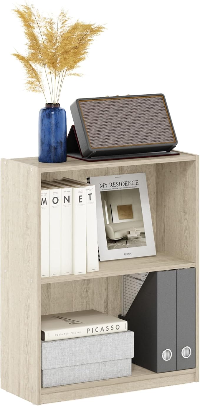 Furinno Gruen 2-Tier Open Shelf Bookcase, Metropolitan Pine