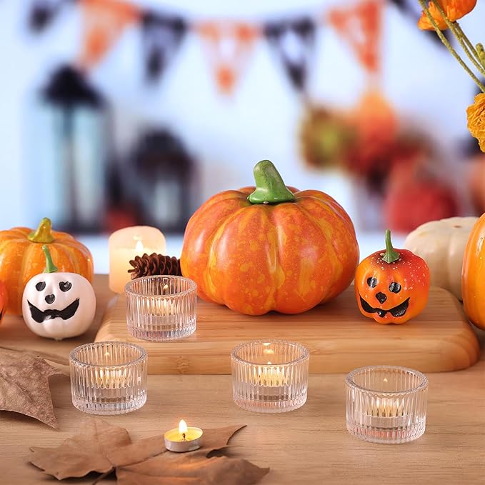 Tealight Candle Holder Set of 12, Clear Small Votive Candle Holders for Table Centerpiece, Glass Tea Light Candles Holder for Party&Home, Wedding Decor(2''Dia*1.4''H)