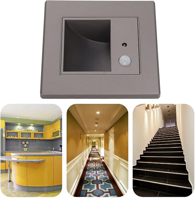 Fafeicy LED Step Lights Sensor Recessed Stair Light 1.5W Motion Light 3000K for Indoor Corridor