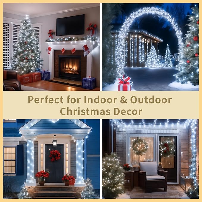 33 FT 100 LED Fairy Lights USB Battery Operated Clear Wire with Remote Control, 8 Modes String Lights with Timer Starry Twinkle Lights for Indoor Bedroom Party Christmas, Cold White