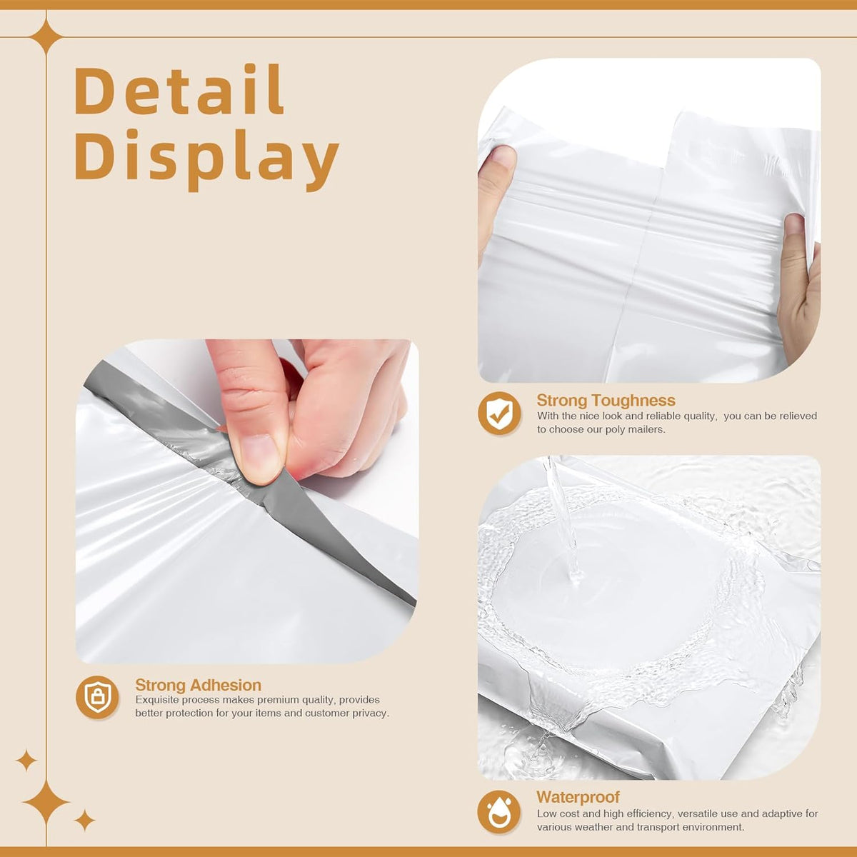 Fuxury Extra Large Poly Mailers 24x36" 50 Pcs, 2.5mil Bulk Shipping Bags for Clothing,Strong Adhesive Shipping Envelopes for Small Business Supplier,XL Poly Mailing Envelopes White