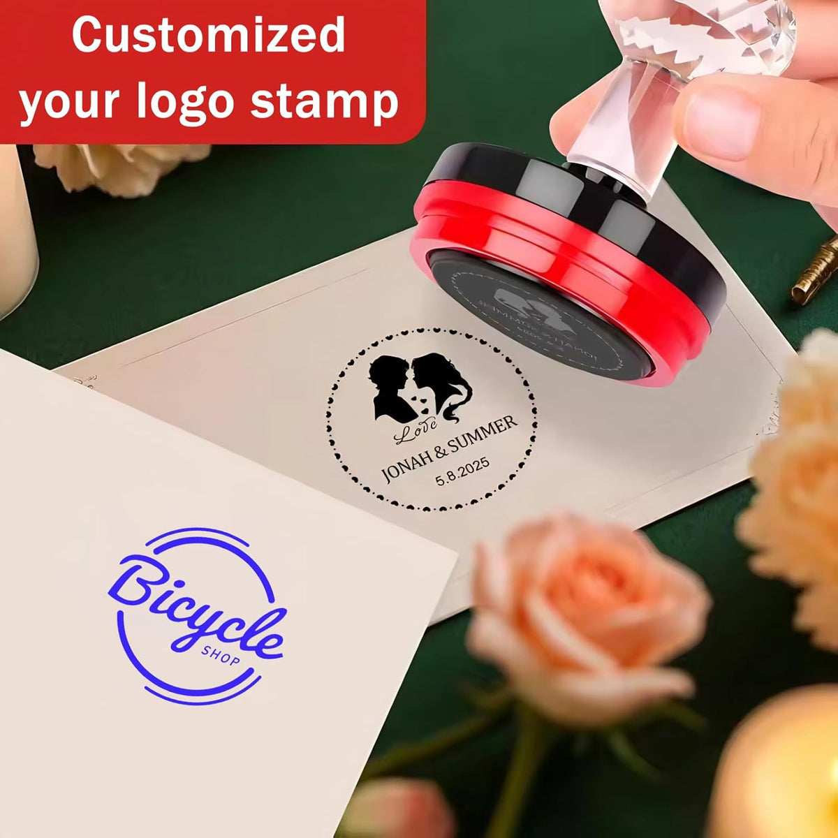 Custom Stamp Self Inking Logo Stamp Personalized with Clear, Consistent Impressions Multiple Sizes