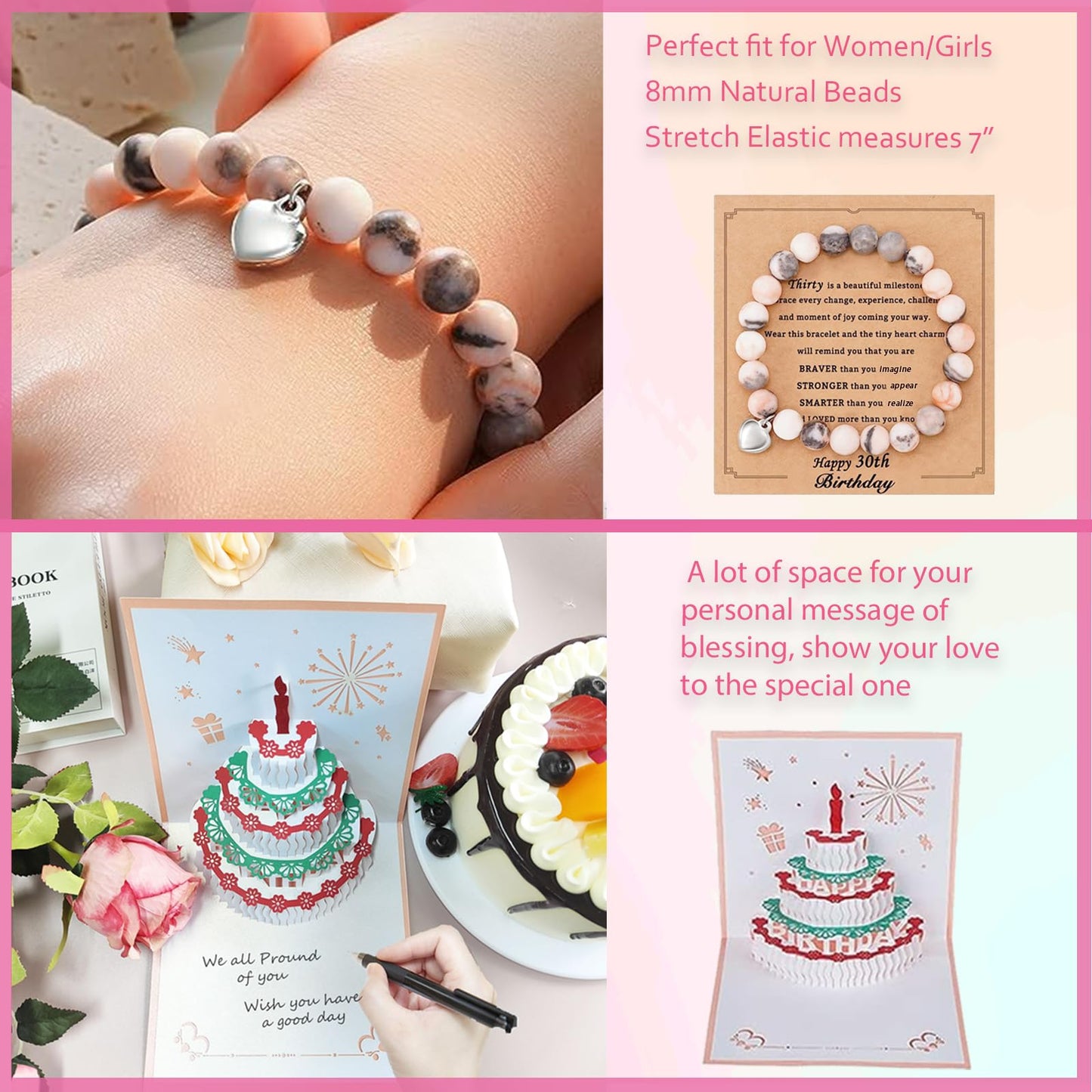 30th Birthday Gifts For Women, Happy 30 Year Old Birthday Basket Gifts Box for Her Women Friends Female Mom Wife Daughter Sister Girlfriend Coworker Bestie Birthday Unique