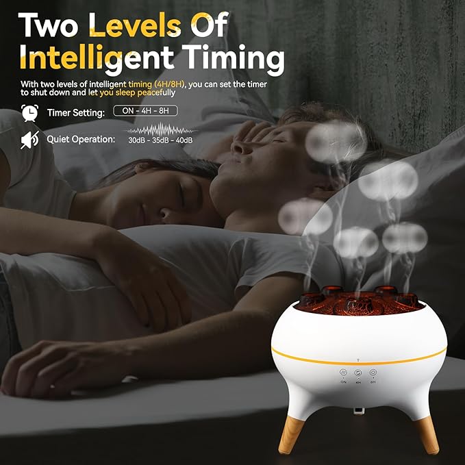 Dynamic Jellyfish Humidifier, 7 Color-Changing LED Lights, 2 Modes Fire Mist Waterless Auto Shut Off Aromatherapy Diffuser, Remote Control Humidifier for Bedroom, Office, Yoga, Gifts