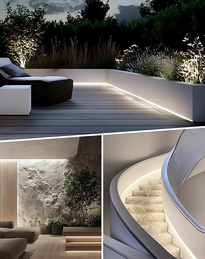 Shine Decor LED Neon Rope Lights AC 120V, Expandable & Cuttable 120LEDs/M Bright Strip Lighting, ETL Cold-Resistant & IP65 Waterproof for Indoor Outdoor, 8x16mm, 6300K Cool White, 131.2ft