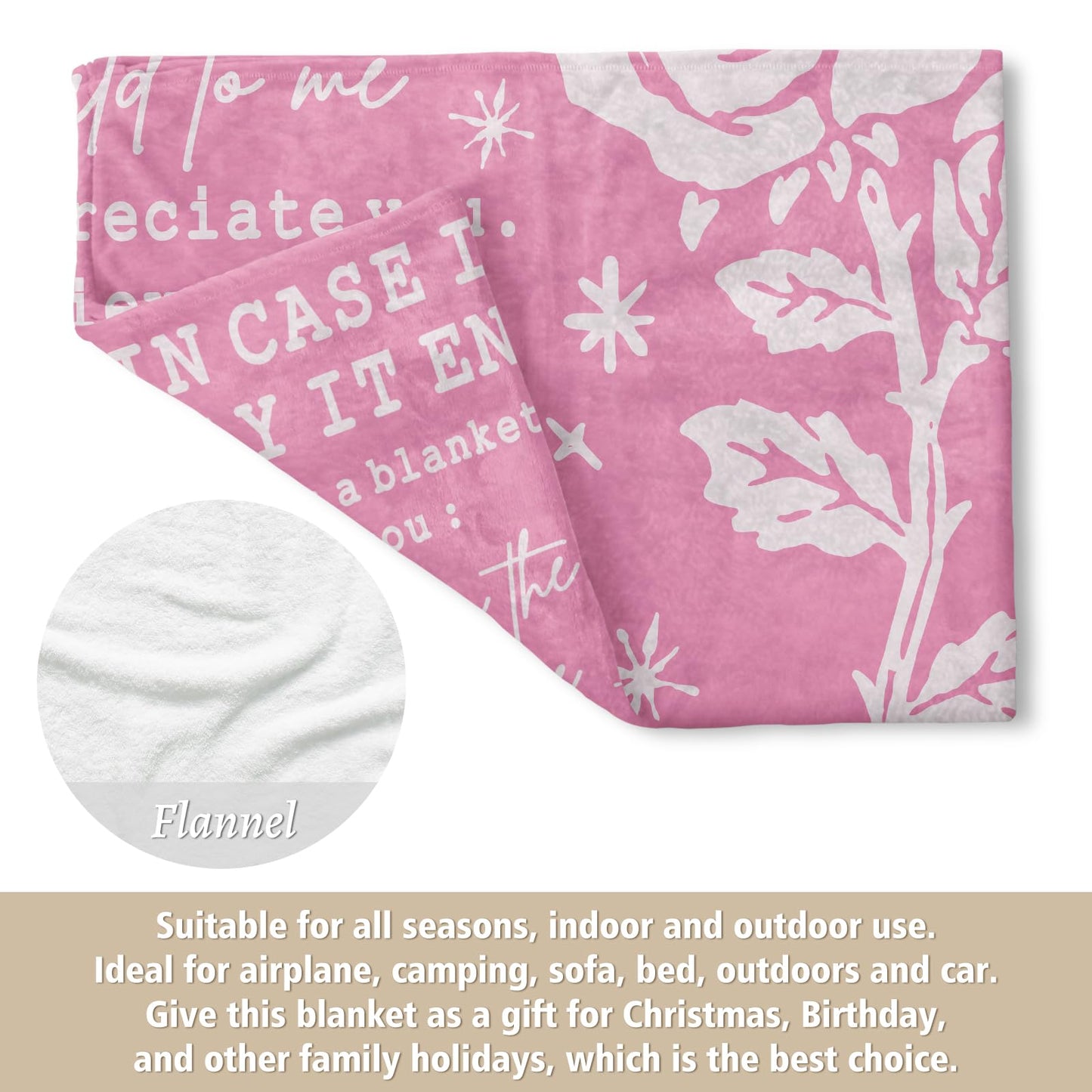 Afterprints Romantic Gifts for Her, I Love You Blanket, Anniversary, Birthday Gifts for Women, Girlfriend, Wife, Soft Throw Blanket with Rose Print 50” x 60''