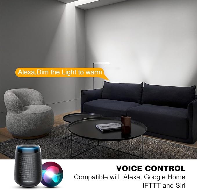 LED Wall Washer Light Bar, Tunable White 2700K-6500K, Smart WiFi App and RF Remote, Smooth Dimming, 8 Modes, Linkable 20in IP65, AC120V Plug-in for Porch Patio Sign