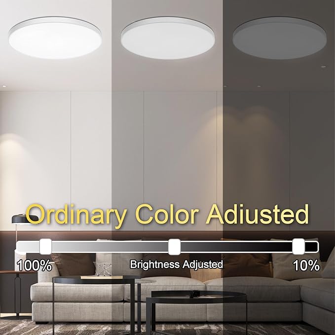 Smart Ceiling Light 30W, 12IN RGBWW LED Panel Light with App & Remote Control, 16M Colors & White (2700K-6500K), Music Sync, Works with Alexa & Google Assistant, for Bedroom, Kitchen, Living Room