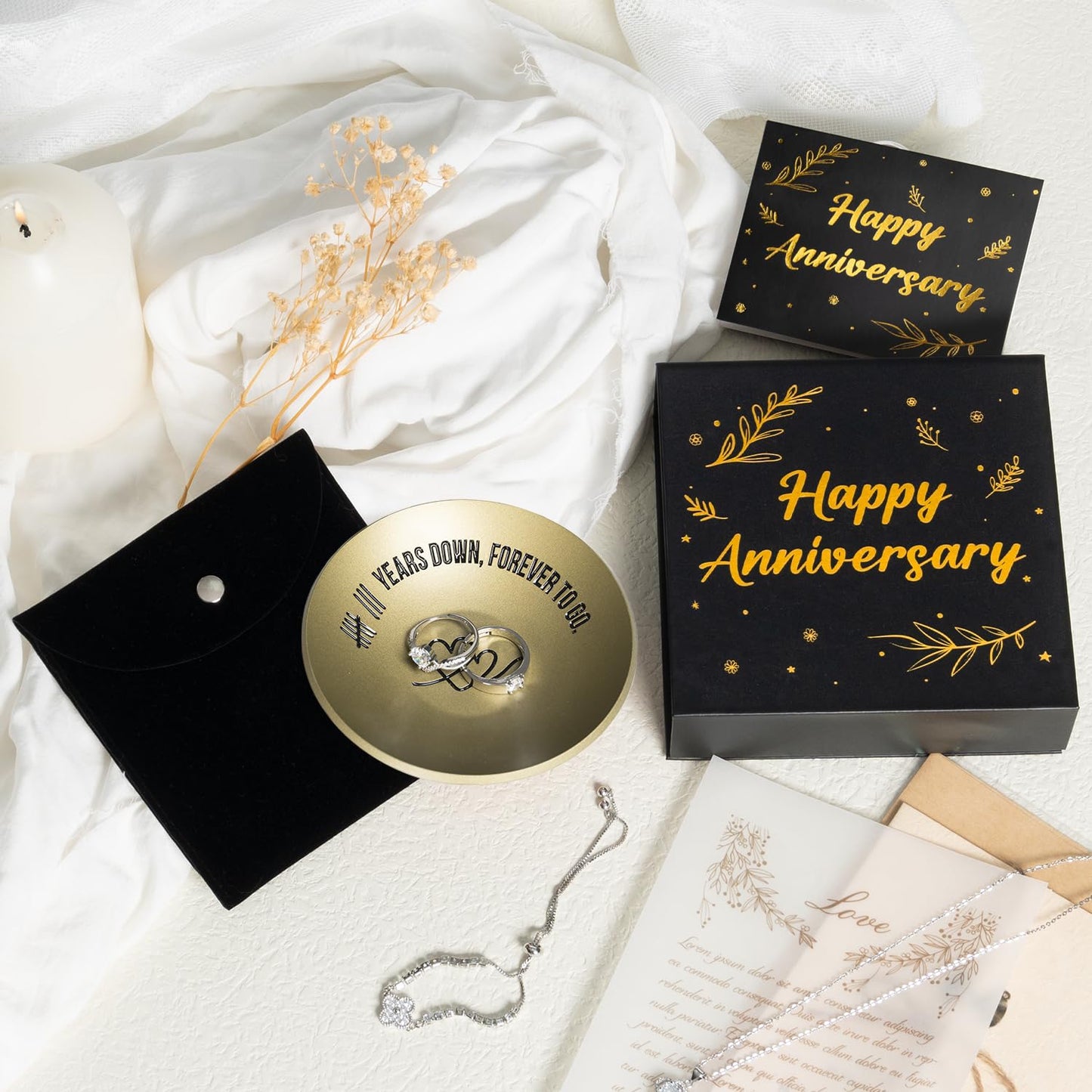 PuGez 8 Year Anniversary Bronze Gifts for Her/Him, 8th Wedding Anniversary for Wife Husband, 4" Ring Holder Dish Jewelry Tray - Unique Decoration Ideas Bronze Gift For Men Women Couple