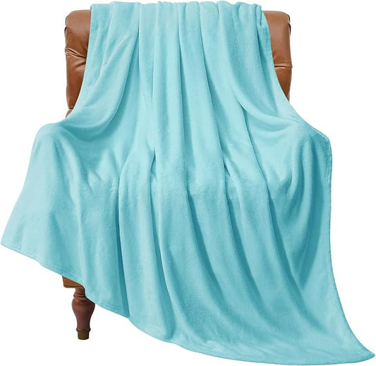 BEDELITE Fleece Blanket Light Blue Throw Blankets for Couch & Bed, Luxury Plush Cozy Fuzzy Blanket 50" x 60", Super Soft Warm Lightweight Throw Blanket for Travel Camping