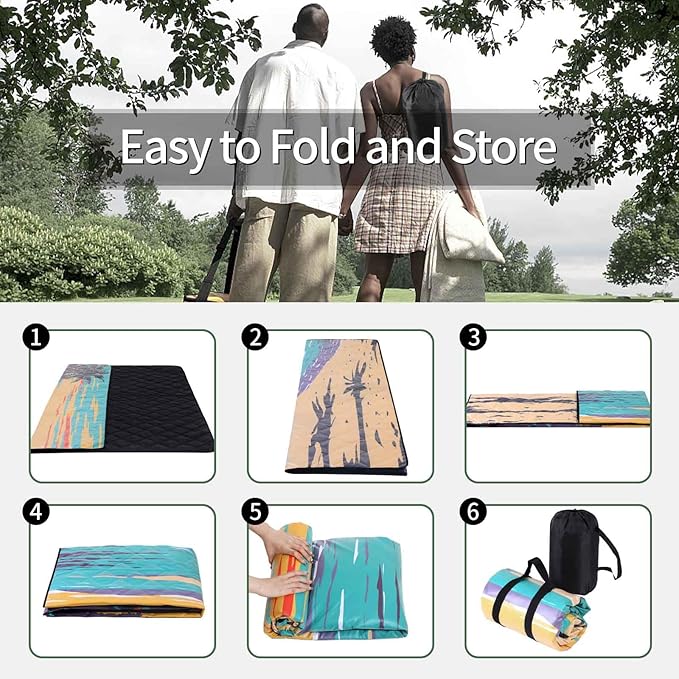 Picnic Blankets 60x80 Beachy Blanket Excersize Yogamat with Bag Womens Mens Travel Kit Camping Needs RV Decorations Long Car Road Trips Organizers Vacation Storage Gifts for Toddlers Friends