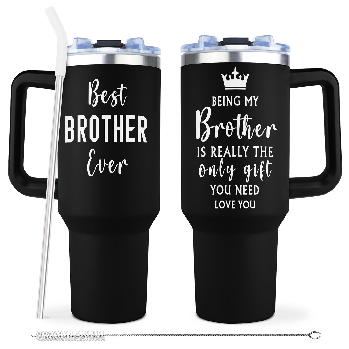 Joyloce Gifts for Brother Adult, Big Brother Gift for Boy from Sister, 1 Pc 40oz Tumbler with Handle for Birthday Christmas