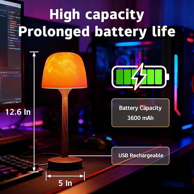 Shower Light, Spa-Like Waterproof Bathroom Shower Lamp with 16 Color Ocean Wave Projector, Rechargeable Cordless Light with Touch & Remote Control, Bathroom Lamp for Inside Shower & Bathtub