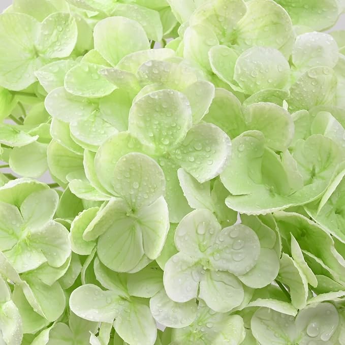 6 Pcs Real Touch Hydrangea Artificial Flowers, 21" Light Green Full Faux Hydrangea Flowers Latex Fake Flowers for Home Decor Party Floral Arrangements Wedding Bouquets Centerpieces Outdoor Decor