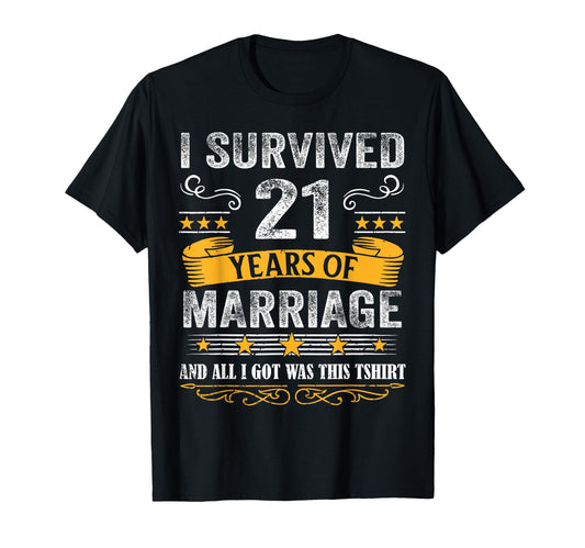 21st Wedding Anniversary shirt Couples Husband Wife 21 Years T-Shirt