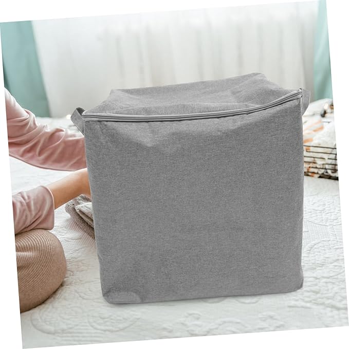Mobestech Large Capacity Folding Storage Box for Clothes and Blankets Cotton Cloth Organizer with Space Saving Design Multi Function Bedroom and Closet Container for Books and Bedding Gray
