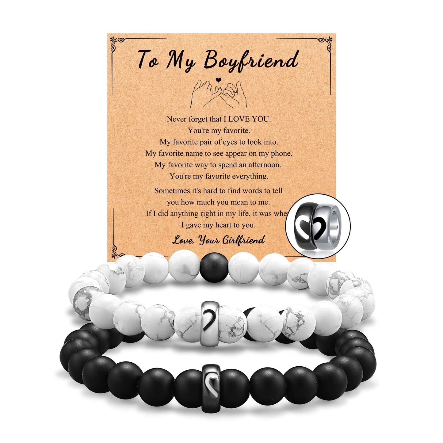 UNGENT THEM Bracelet Gifts for Boyfriend Valentines I Love You Birthday Christmas Anniversary Cute Sweetest from Girlfriend