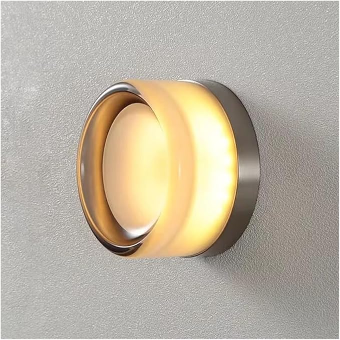 Modern LED Wall Lamp - Amber Jelly Decor Sconce for Living Room, Study, Dining Room & Corridor - Smokey Grey Fixture, Stylish Home Decor Lighting Solution