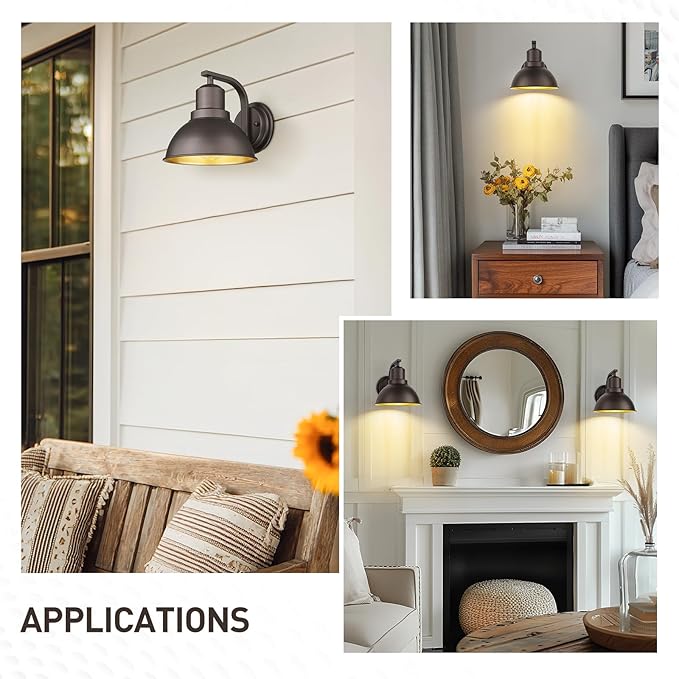 zeyu Interior Wall Sconce Light Fixture, Industrial Wall Lamp for Bedroom, Metal Dome Shade in Oil Rubbed Bronze Finish, ZY24-1W ORB