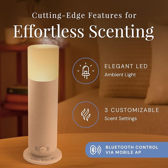 Air Esscentials AE800 Tower Smart Scent Air Machine, Waterless Aroma Diffuser with Bluetooth App Control, Ambient Light, Programmable Scent Settings, Covers Up to 800 Sq. Ft.