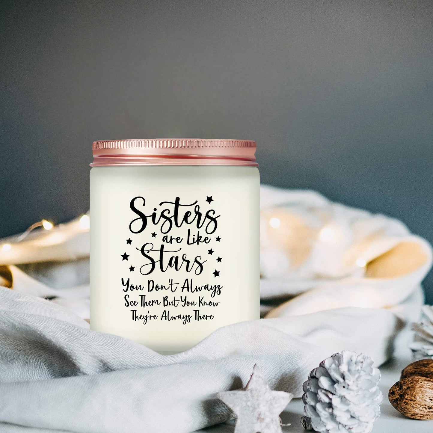 Volufia Sisters Gifts from Sister - Christmas Mother's Day Birthday Gifts for Big Sister - Sisters Candle