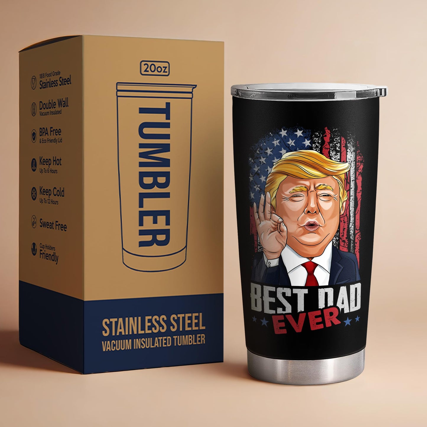 Mocosweeties Gifts for Dad from Daughter, Son - Birthday, Fathers Day, Christmas Gifts for Dad - Christmas Father Gift Ideas - New Papa Daddy Stepdad Gift Ideas for Men - 20 Oz Black Tumbler