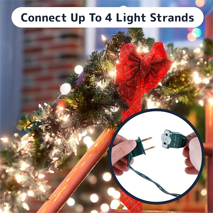 PREXTEX 500 Count Clear Christmas Tree Lights with Green Wire - 100 ft Warm White Twinkle Lights for Indoor or Outdoor Use - Holiday Fairy String Lights for Christmas Trees or Patios