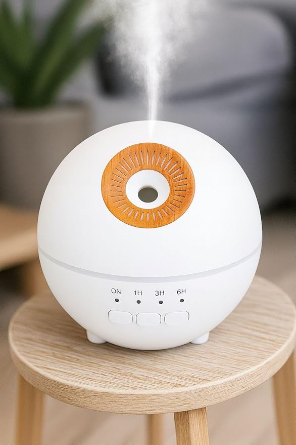 2-in-1 Air Humidifier & Aroma Diffuser Home Fragrance Room Decor Essential Oil Diffuser Humidifiers for Bedroom LED Light Color Changing Car Air Freshener (White-2)