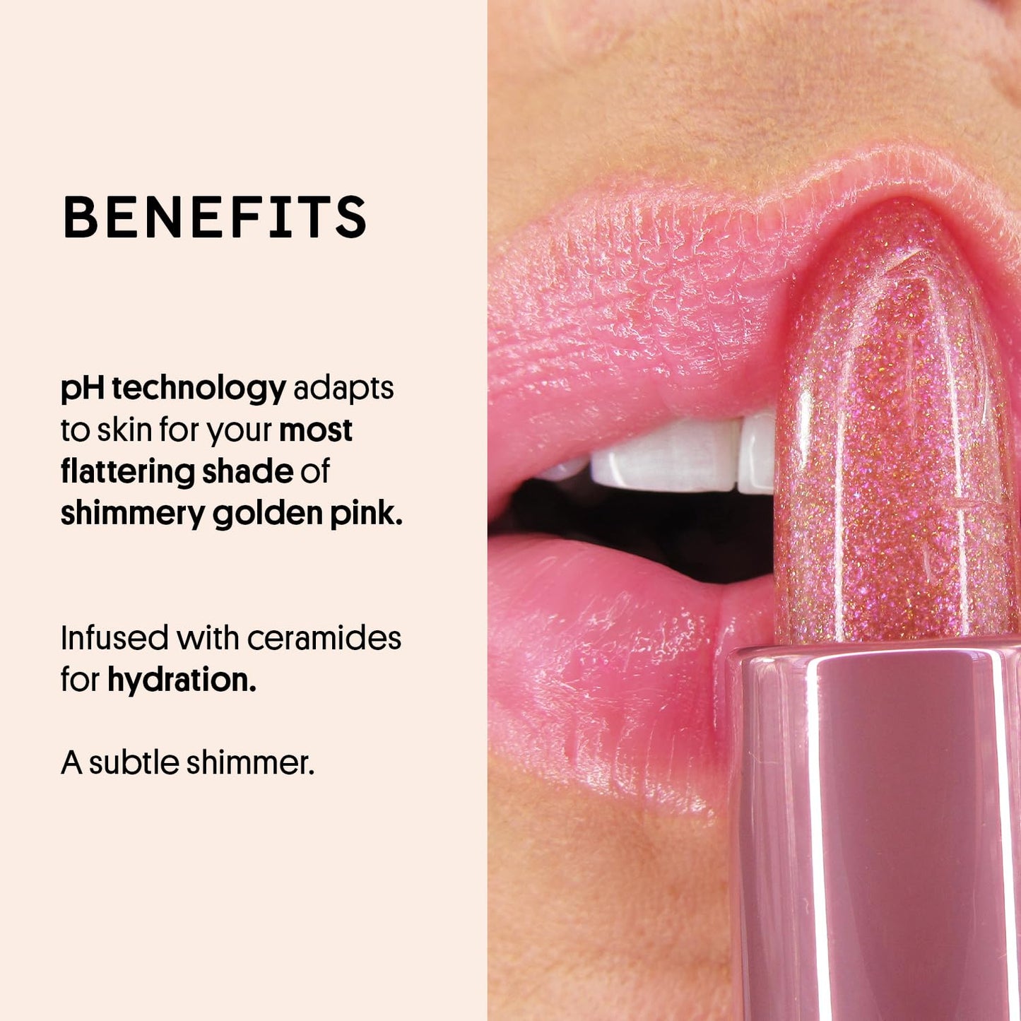 Winky Lux Pink Opal Glimmer Balm – Nourishing pH Lip Balm with Color Changing Pink Tint with Shimmer, Hydrating Ceramides Soften Lips, Raspberry Vanilla Scent