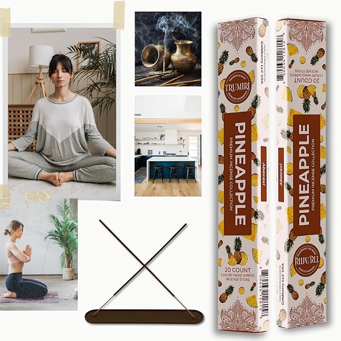 Pineapple Incense Sticks - Incienso de Piña - Total 40 Insence-Sticks - Dual Pack of 20 Insense - Inciensos - Inscents - Natural Non Toxic Ingredients - Incents - Incence - Inscense - Insents