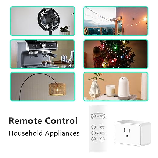 G-Homa Wireless Electrical Outlets with Remote Control, 1875W/15A, 100FT Range, ETL Listed - 3 Sockets + 1 Remote