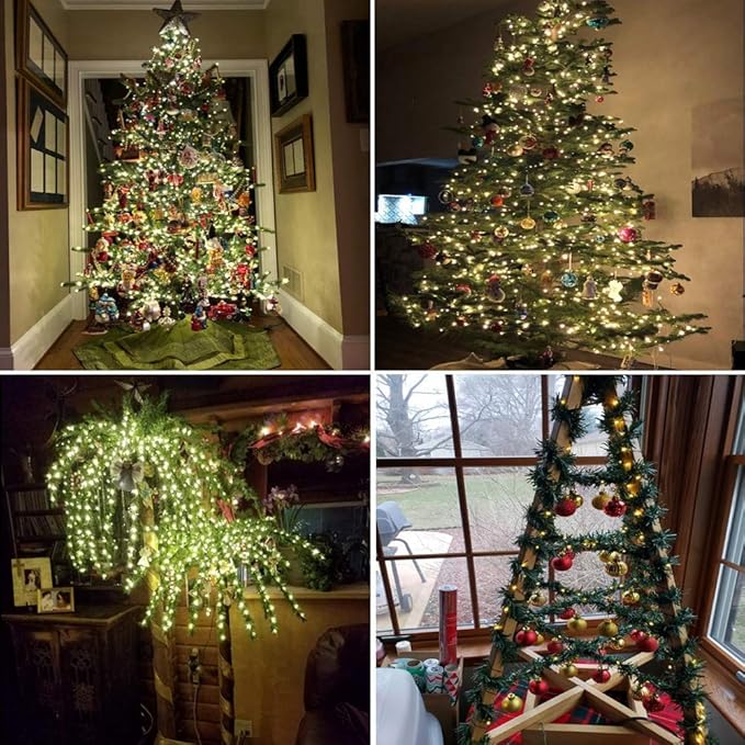 Battery Operated Starry Lights - 18FT 50 Micro LEDs, Warm White, Waterproof, Christmas Tree, Wreath, DIY Wedding