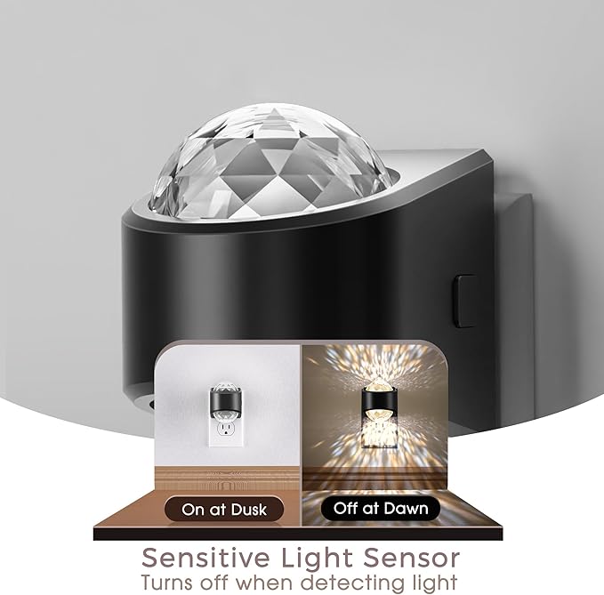 Briignite Night Light, Night Lights Plug into Wall, LED Projector Night Light, Soft White for Bedroom, Dimmable Brightness Dusk to Dawn Nightlight for Kids, Nursery, Bathroom, Home Decor, Gaming Room