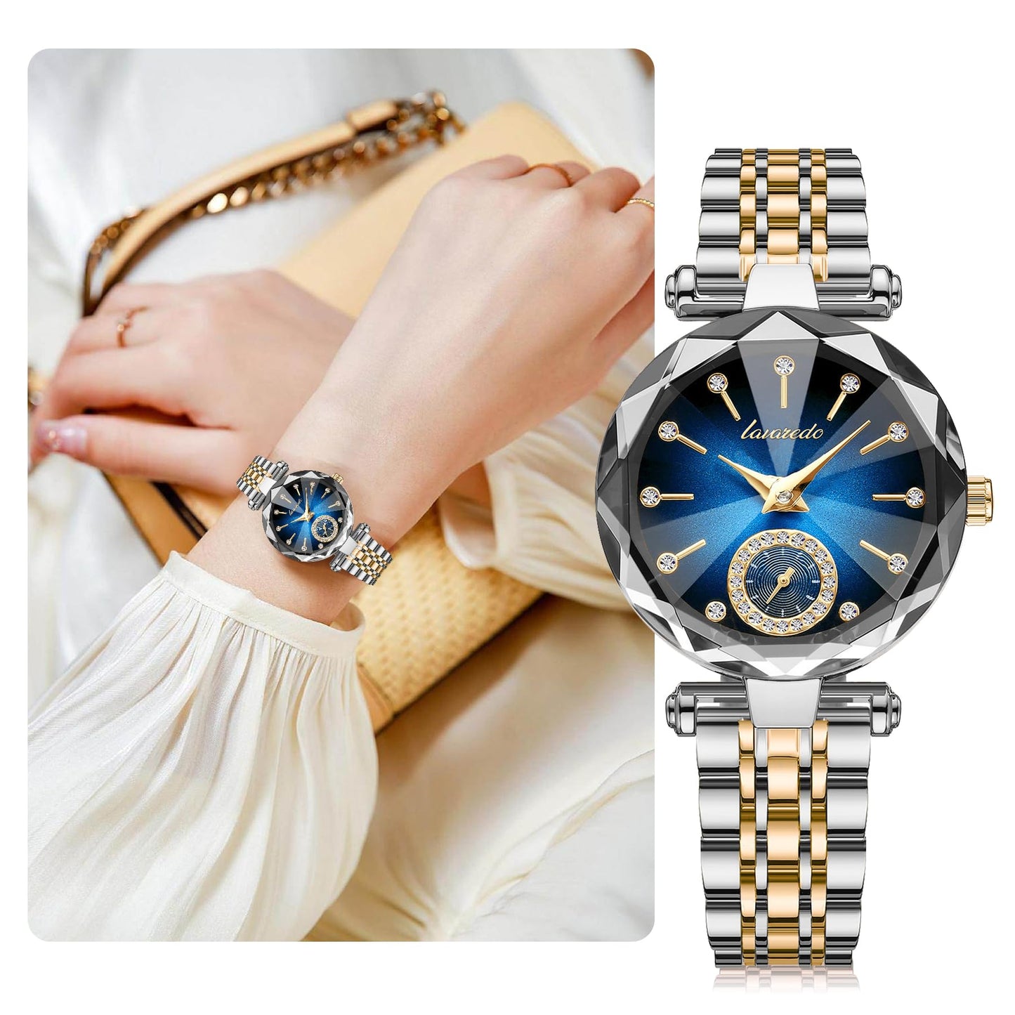 NN BEN NEVIS Watch, Watches for Women with Elegant Leather Strap, Fashion Analog Creative Diamond Dial Wrist Watch, Jewelry Gift for Wedding Anniversary Birthday