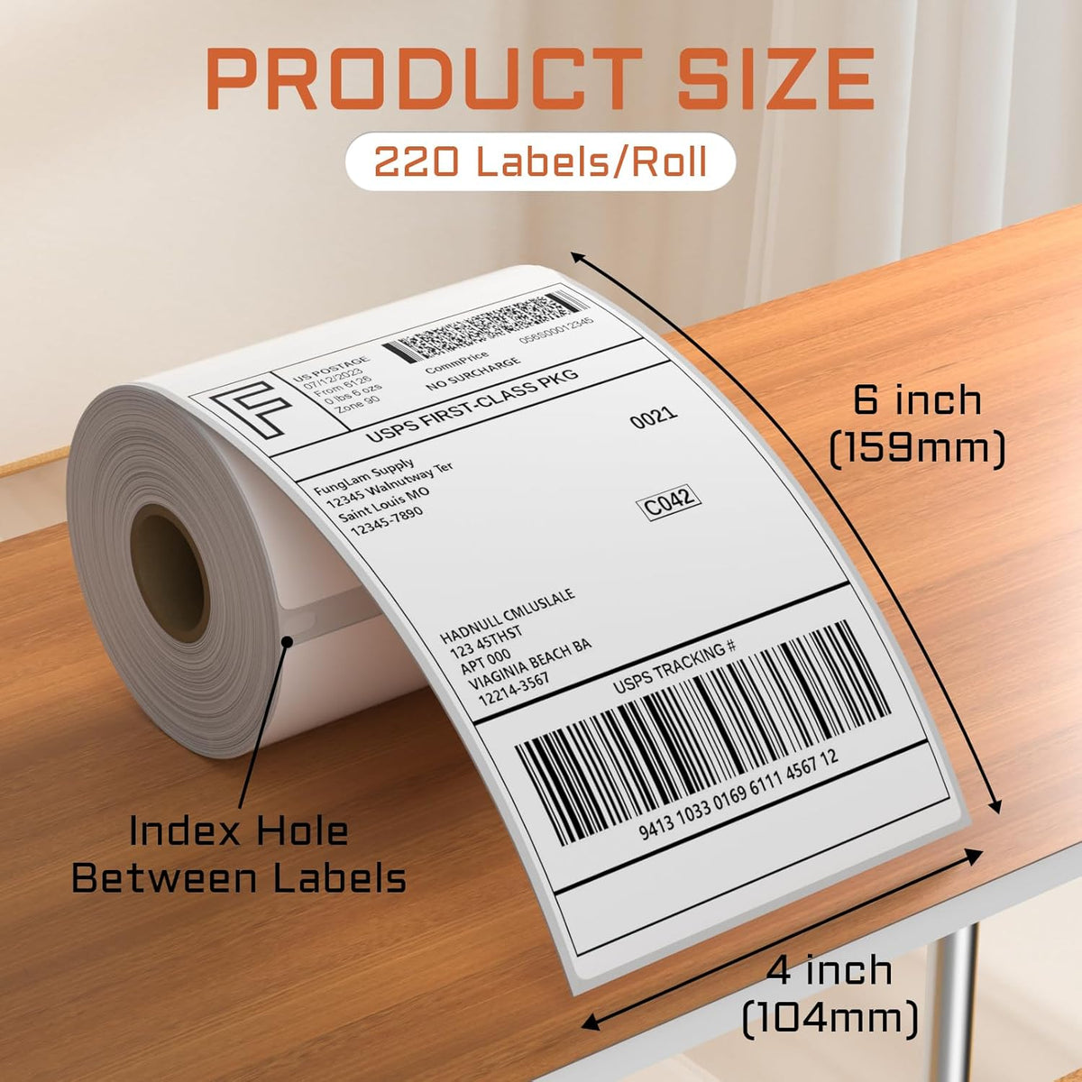 8 Rolls 4XL Labels 4"x6" Direct Thermal Shipping Label Compatible with LabelWriter 4XL 1744907 Thermal Postage Labels, 220 Labels/Roll