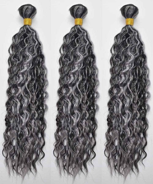 Habiliana Bundles Human Hair 18 20 22 Inch Jerry Curly Wave P1B/GREY Human Hair Bundles 11A Unprocessed Brazilian Virgin Quick Weave Hair Extensions for Black Women