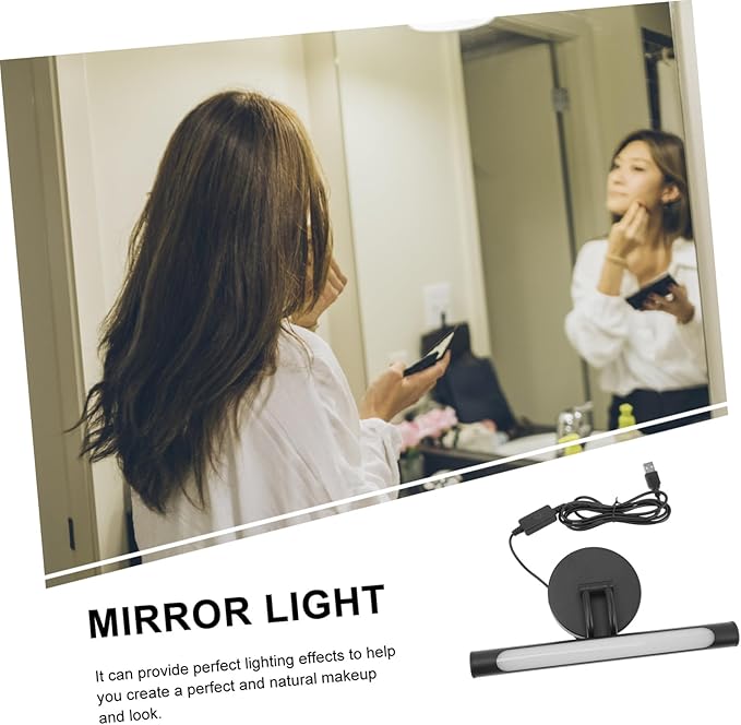 VILLCASE Makeup Mirror LED Front Light with Charging Brightness for Bathroom and Bedroom Three Color Temperature Wall Lamp for Dressing Table and Mirror Cabinet