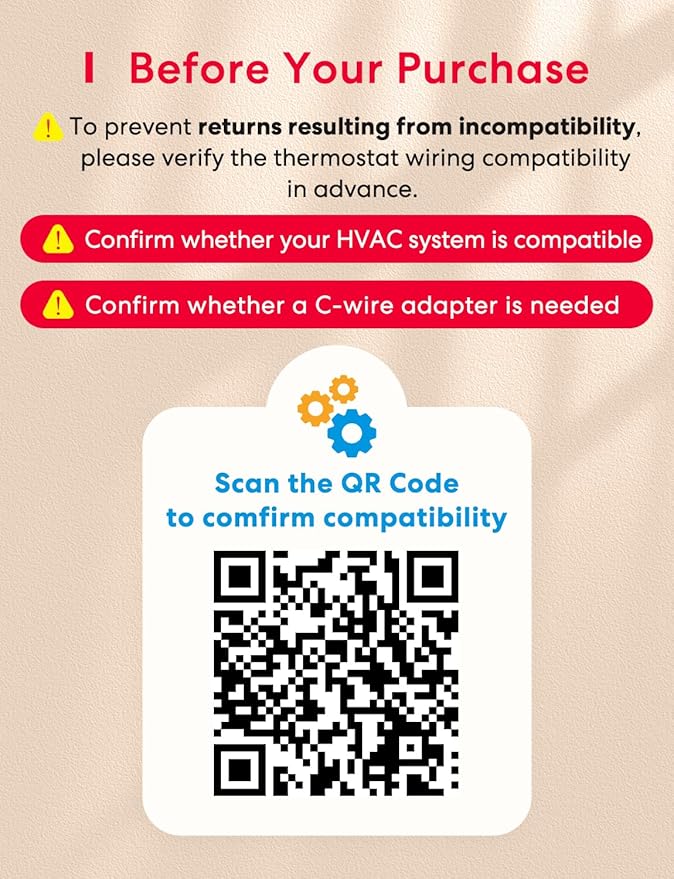 meross Smart Thermostat for Home, WiFi Thermostat Works with Matter, Alexa, Apple Home, Google Assistant, App & Voice Control, 7x24h Scheduling, Energy Saving, C-Wire Required