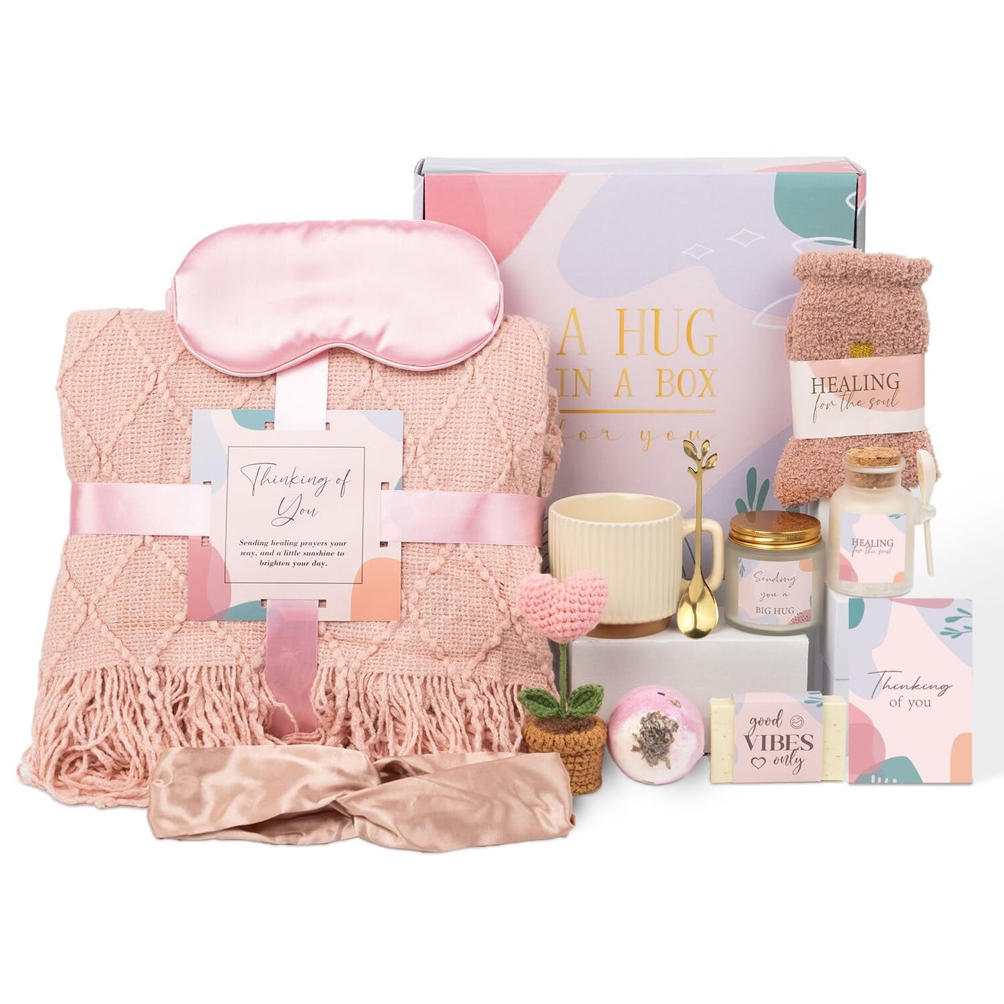 Care Package for Women, Get Well Soon Spa Gift Baskets for Woman, Get Well Gifts for Women After Surgery, Sympathy Self Care Thinking of You Gifts for Womens, Relaxation Bath Sets for Woman Gift