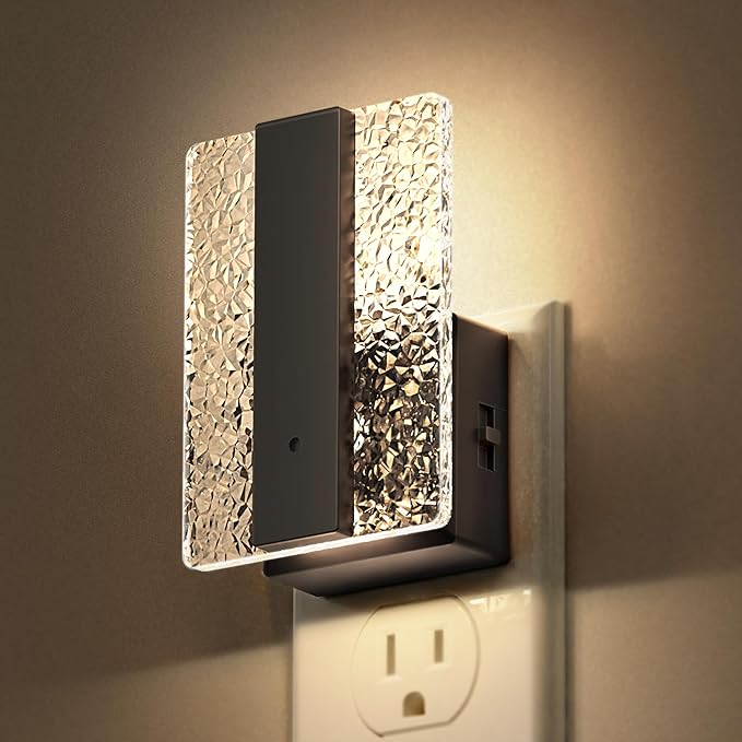DORESshop LED Night Lights Plug Into Wall, Decorative Night Light with Dusk-to-Dawn Sensor, Dimmable Nightlights, Adjustable Brightness Night-Lights for Bathroom, Hallway, Bedroom,Stairway, 1 Count