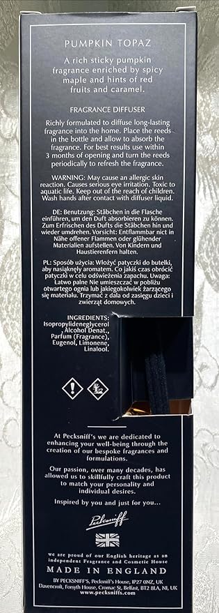 Pecksniff's Pumpkin Topaz Fragrance Diffuser 3.3 oz